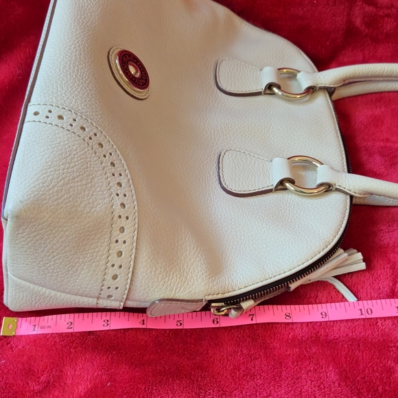 Dooney & Bourke Cream Leather Satchel - Picture 2 of 16